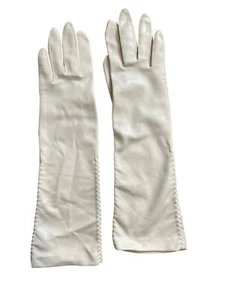 Vintage 50's Stretch De Luxe Women's Ivory Opera Gloves Small NIB - Picture 1 of 6