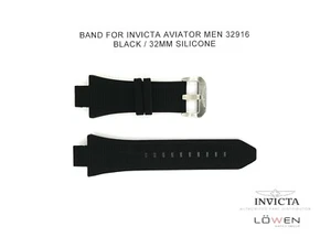 Authentic Invicta Aviator Men 32916 Black Silicone 32mm Watch Band - Picture 1 of 3