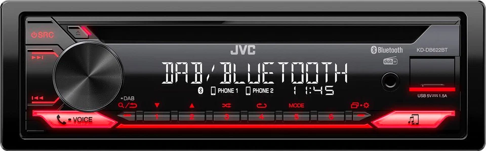Jvc Kd-db622bt Autoradio 1 DIN con Bluetooth Sintonizzatore DAB AUX e USB