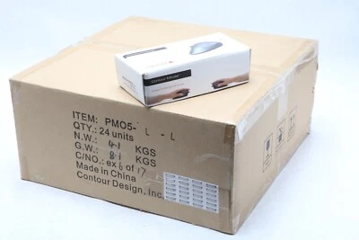 LOT 24x New Contour Design WHITE Perfit Mouse Ergonomic USB PMO5-L-L Lg Left - Image 1 of 4