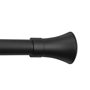 CURTAIN ROD AARON BLACK 1 1/8-INCH 66 to 120 Inches - Picture 1 of 12