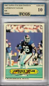 1983 Topps Sticker Inserts Lawrence Taylor #28 Graded FCGS 10 GEM MINT!!! - Picture 1 of 2