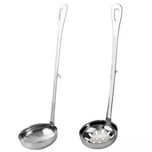 metal colander Stainless Steel Colander with Handle Skimmer Slotted - Picture 1 of 12