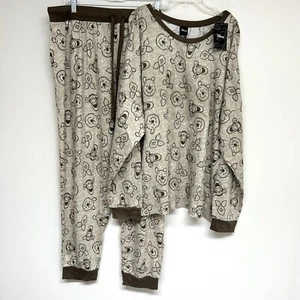 NWT DISNEY Winnie The Pooh Tigger Piglet Stretch 2 Piece Pajama PJ Set XXL Loung - Picture 1 of 18