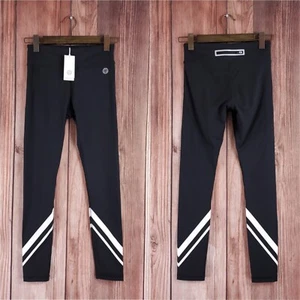 NWT Tory Burch Tory Sport Womens Size Small Chevron Leggings Black White 17219 - Picture 1 of 15