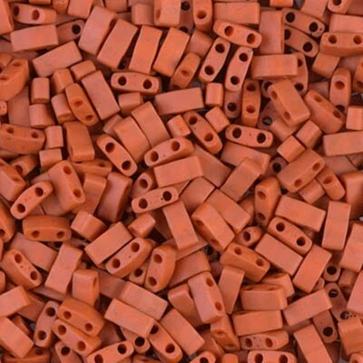 Miyuki Half Tila Beads 2-Hole Beads 2.3 x 5mm 7.8GM Burnt Sienna MBHT-2315 - Image 1 of 2