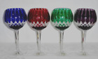 Set of 4 AJKA CASTILLE BALLOON CUT TO CLEAR CRYSTAL WINE GOBLET
