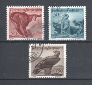 Liechtenstein ~ 1947 Wildlife Animals Sc# 223-225 Used (B174a) - Bild 1 von 2