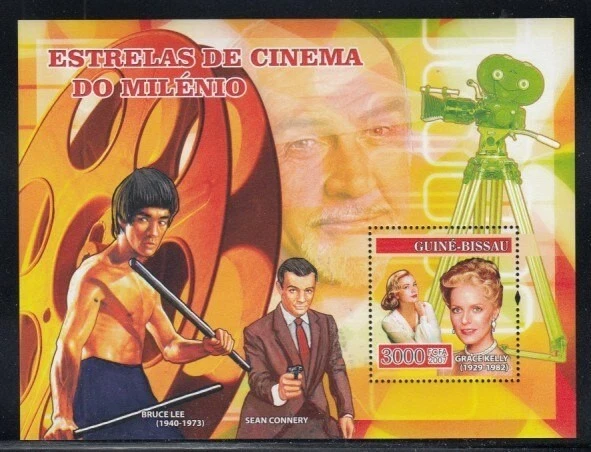 Folha de lembrança GUINÉ-BISSAU Grace Kelly e outras estrelas de cinema sem marca de charneira - Imagem 1 de 1
