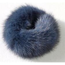 Mink Hair Bands Fur Bracelet Cuff Hair Accessories Mink Scrunchie Blue Denim
