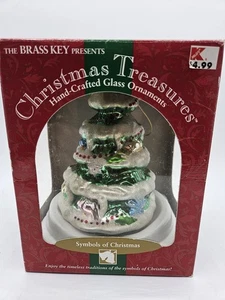 Vintage The Brass Key  Christmas Treasures Glass Ornament  Christmas Tree - Picture 1 of 7