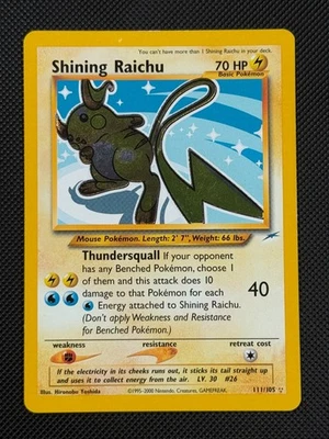 Shining Raichu 111/105 HOLO Pokémon Card WOTC Neo Destiny Unlimited Holo Rare - Image 1 of 4