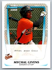 2011 Bowman Prospects BP50 Mychal Givens Baltimore Orioles Baseballkarte - Bild 1 von 2