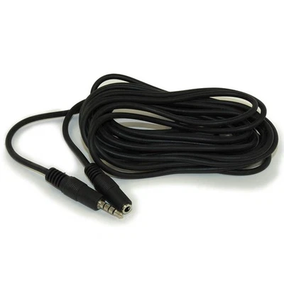 15ft 3.5mm 4 Conductor TRRS / 3 Band Mic or Video M/F EXTENSION Cable - Image 1 of 2