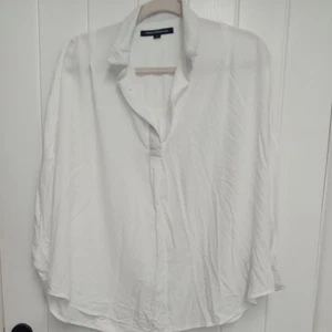 French Connection White Cotton Short Boxy Shirt Top Blouse Size M - Picture 1 of 8