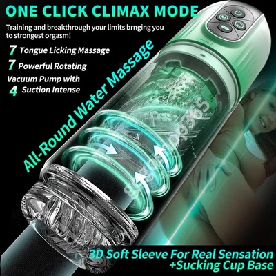 Masturbadores Masculinos Automático Manos Libres Vibrador Taza Chupar Stroker Hombres Juguetes Sexuales Foto 1 de 4