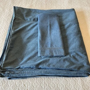 Denim Duvet Cover QUEEN Vtg Blue Jean Denim Patch Chambray Cotton Pillowcase - Picture 1 of 24