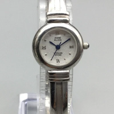 Reloj Anne Klein AK Mujer 22mm Plata de Ley 925 Brazalete Suizo Batería Nueva 7.5" Foto 1 de 4