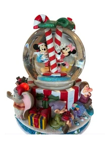 Disney Mickey & Minnie Musical Schneekugel Deck the Halls Weihnachten selten - Bild 1 von 14
