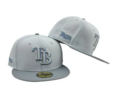 Tampa Bay Rays Light Grey New Era 59FIFTY fitted hat cap - Image 1 of 4