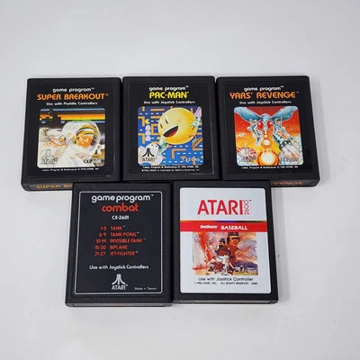 Lot of 5 Atari 2600 Games (Pac-Man, Breakout, Yars Revenge..etc) Authentic - Image 1 of 3