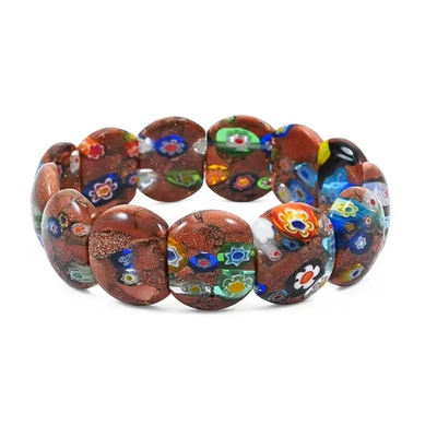 Brazalete elástico dorado marrón 128,55 ctw con cojín de flores (6-7 pulgadas) Foto 1 de 4