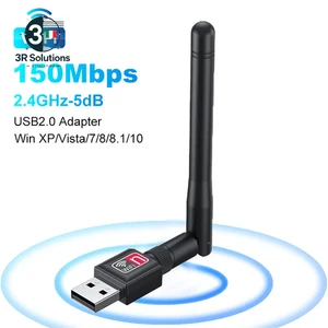 Adattatore Wifi Mini USB 150Mbps 2.4Ghz Con Antenna Scheda Di Rete Wireless USB - Zdjęcie 1 z 15
