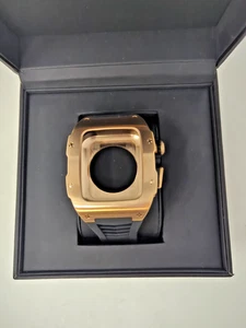 Ryueuya Luxury Gold-Tone Case Strap Apple Watch Band 44/45mm 8/7/6/5/4/SE - Picture 1 of 4