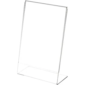 Plymor Clear Acrylic Sign Display / Literature Holder (Angled), 5.5" W x 8.5" H - Picture 1 of 1