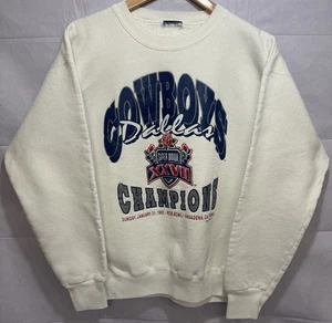 Sudadera De Colección Dallas Cowboys Cuello Redondo NFL Hombres Grande Blanca Super Bowl 1993 - Imagen 1 de 12