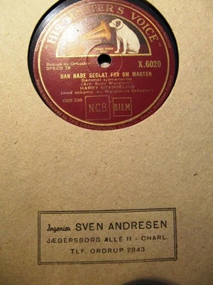 1938 HARRY BRANDELIUS Sune Waldimir Ork Swedish Oh Senorita/ Nan Hade Seglat - Image 1 of 3