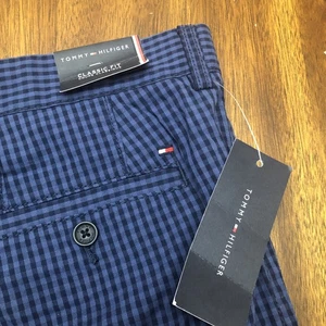 Tommy Hilfiger pantaloncino uomo classico check piatto davanti spedizione veloce, blu navy, 36 - Foto 1 di 13