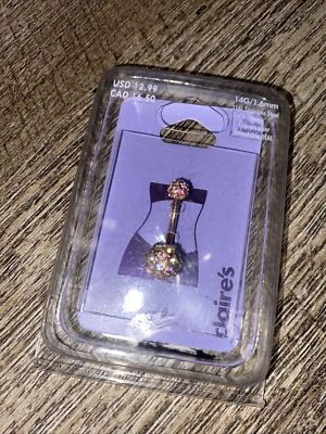 Claire's из нержавеющей стали золотистый со стразами пупок кнопка кольцо новый с Ярлыками тела ювелирных изделий - Изображение 1 из 3