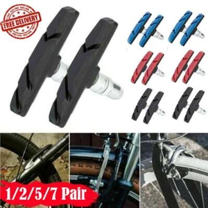 1-7Pair V Type Brake Pads Shoes For BMX Road MTB Bike Bicycle Road Cycling NEW - Picture 1 of 12