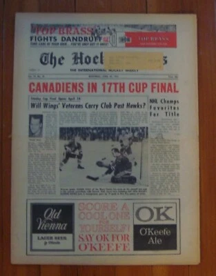 THE HOCKEY NEWS April 23, 1966 Vol 19 #28 Canadiens in 17th Cup Finals Cover — 第 1/4 张图片