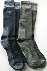 Timberland Herren Stiefelsocken 2 Paar Navy Blau Schwarz Grau OSFM - Neu mit Etikett  - Bild 1 von 18