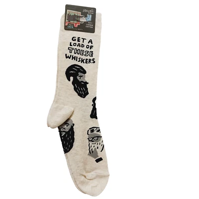 Calcetín Azul Q Crew Hombres Mujeres Consigue un Cargo de Estos Bigotes Barba Bigote NUEVO CON ETIQUETAS NUEVO Foto 1 de 4