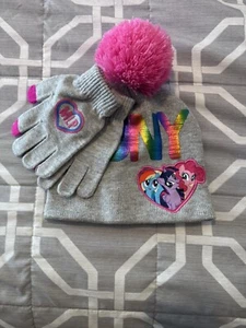 My Little Pony Girls Winter Beanie Knit Hat and Gloves Set - One Size - Picture 1 of 1