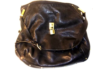 Bolso Cartera Marc Jacobs Cuero Negro con Acentos Dorado-Bolso de Mano Boho-Hombro - Imagen 1 de 16