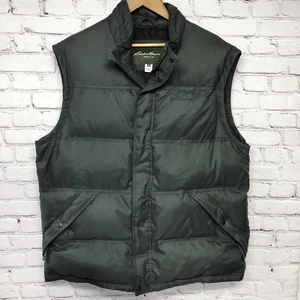 Vtg Eddie Bauer Forest Green Premium EB650 Goose Down Puffer Vest USA Sz XLT - Picture 1 of 13