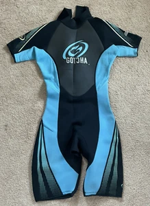Gotcha Wetsuit Short Sleeve Shorts Black/Turquoise Women's 7/8 Titanium 2.2 mm - Picture 1 of 14