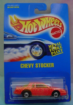 Tarjeta azul Hot Wheels Chevy Stocker 1992 #170 naranja; escama de metal dorado; BW☆ Foto 1 de 4