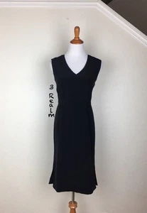 J. Crew E9824 178 $ ärmelloses A-Linien-Kleid reine Seide drapierter Rücken schwarz 2 - Bild 1 von 7