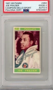 Joe Frazier 1967-68 Panini Campioni Dello Sport Rookie #464 PSA 2 Auto 9 POP 2 - Picture 1 of 2