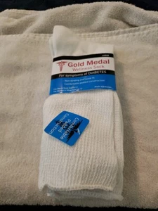 Gold Medal Men/Women Large White Loose Diabetes Wellness Socks 3 Pair Size 9-12 - Picture 1 of 4