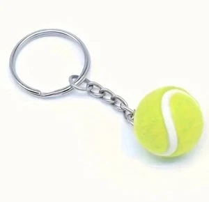 Premium-Schlüsselanhänger Mini grün Tennisball Sportball geformt Geschenk UK - Bild 1 von 4