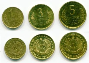 Uzbekistan 1, 3, 5 Tiyin 1994 PICCOLA Denominazione Rara! (3) - Foto 1 di 1