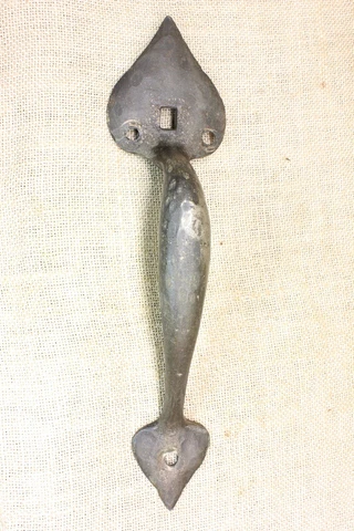 Old Screen Door Thumb Latch Handle Store Front Pull Rustic Hammered Nickel Brass Cover