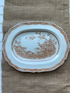 Vintage Furnivals England braune Wachtel oval 13,25" Platte - Bild 1 von 4