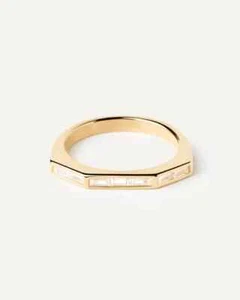 Anillo Pdpaola An01-A04 De Plata Dorada Y Zirconios Talla 14 - Imagen 1 de 5